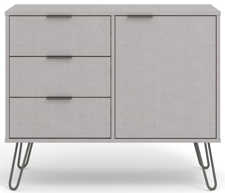 Augusta Grey 90cm Small Sideboard with Hairpin Legs