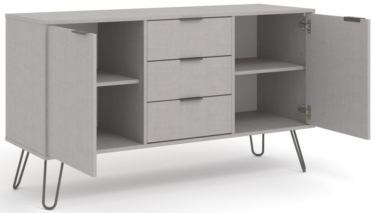 Augusta Grey Medium Sideboard with Hairpin Legs - 2 Doors