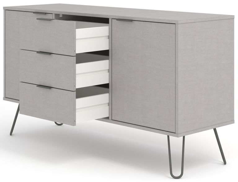 Augusta Grey Medium Sideboard with Hairpin Legs - 2 Doors