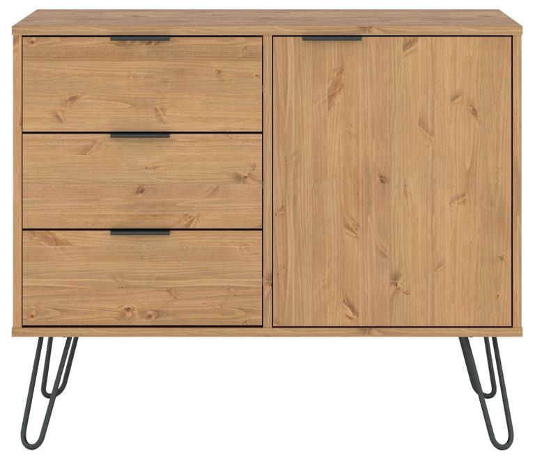 Augusta Pine 90cm Small Sideboard with Hairpin Legs