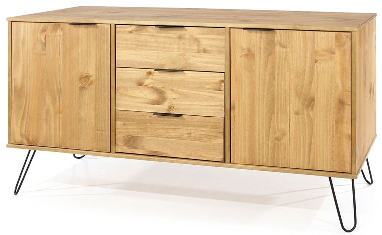 Augusta Pine Medium Sideboard with Hairpin Legs - 2 Doors