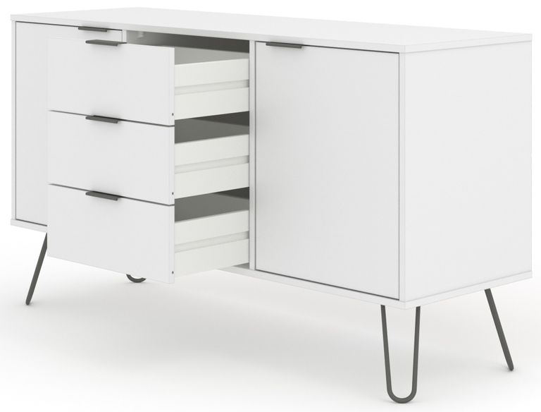 Augusta White Medium Sideboard with Hairpin Legs - 2 Doors
