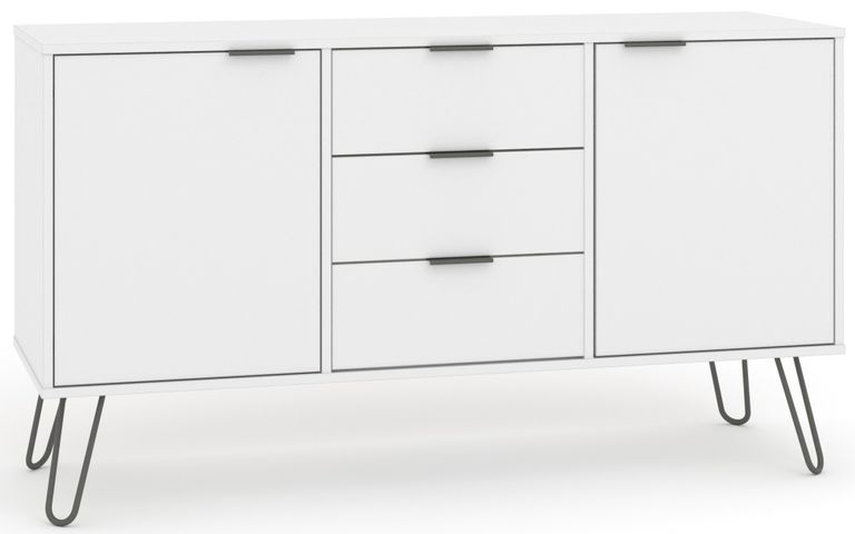 Augusta White Medium Sideboard with Hairpin Legs - 2 Doors