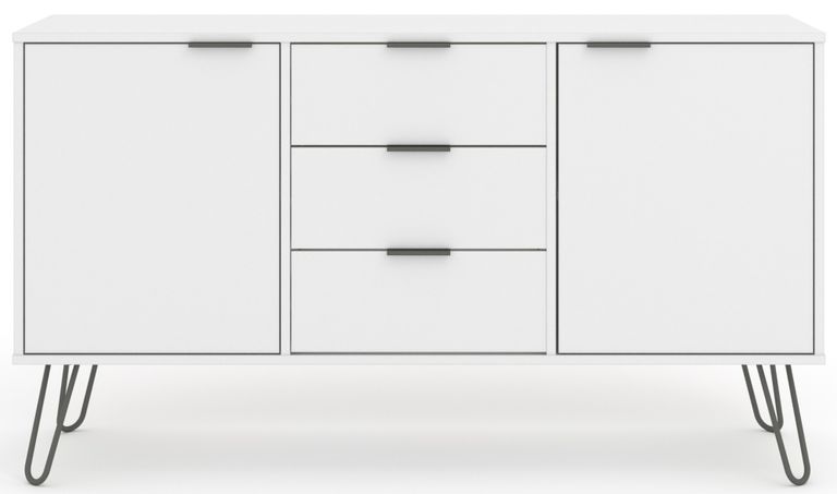 Augusta White Medium Sideboard with Hairpin Legs - 2 Doors