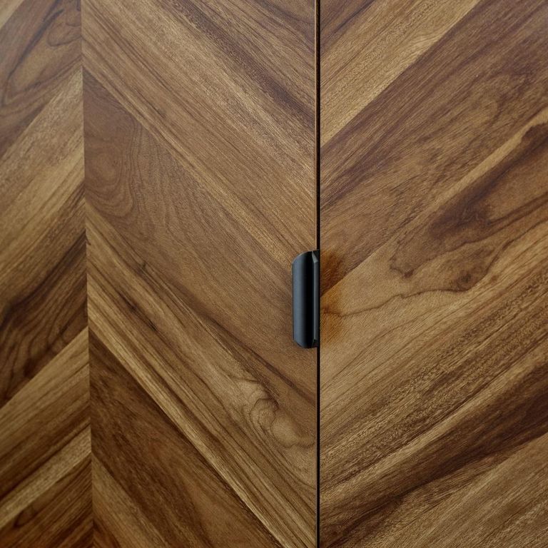 Alvin Chevron Wood Effect Large Sideboard - 160cm - 2 Door