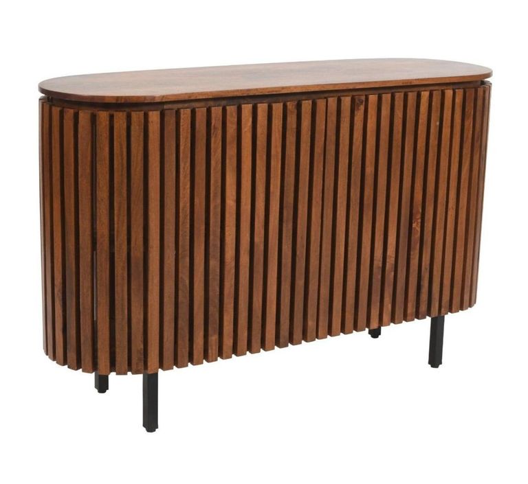 Amber Slatted Mango Wood 135cm Medium 2 Door Sideboard