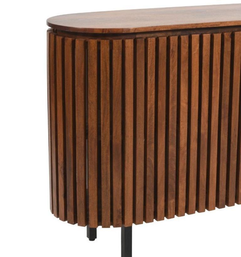 Amber Slatted Mango Wood 135cm Medium 2 Door Sideboard