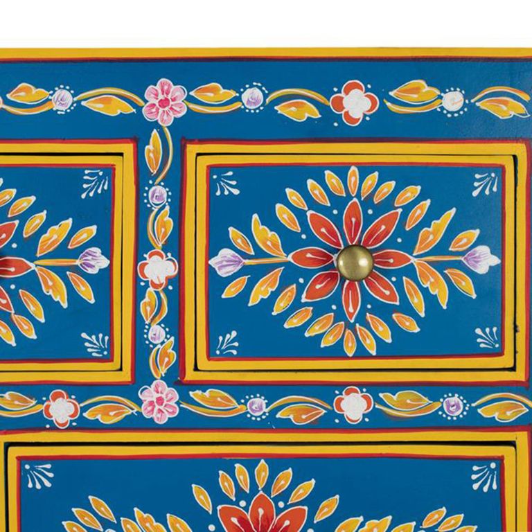 Ancona Highboard - Blue Mango Wood - Painted - 2 Door - Medium