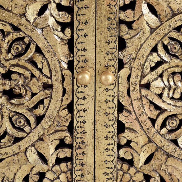 Argonas Sideboard - Carved Mango Wood - Medium - 2 Door - 110cm