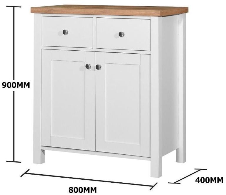 Arthur White 80cm Small 2 Door Compact Sideboard