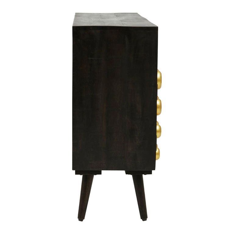 Arti Sideboard - 3 Door - 130cm - Black - Mango Wood - Medium