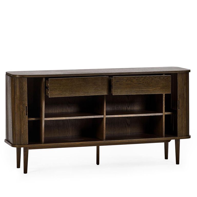 Arya Ribbed Dark Oak Large Sideboard - 160cm - 2 Door