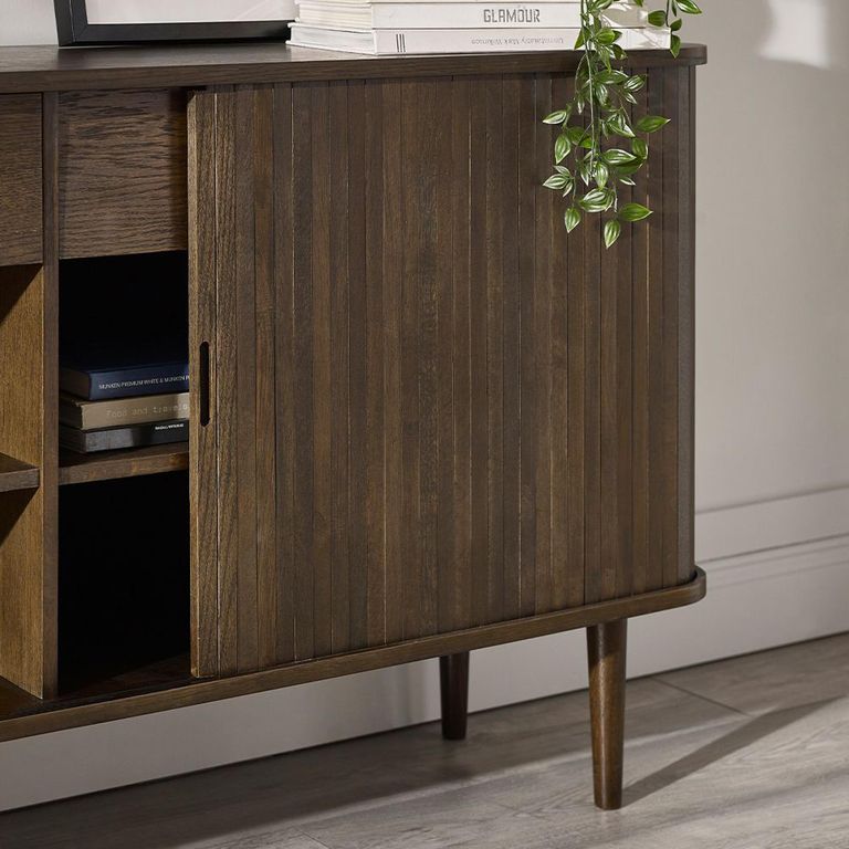 Arya Ribbed Dark Oak Large Sideboard - 160cm - 2 Door