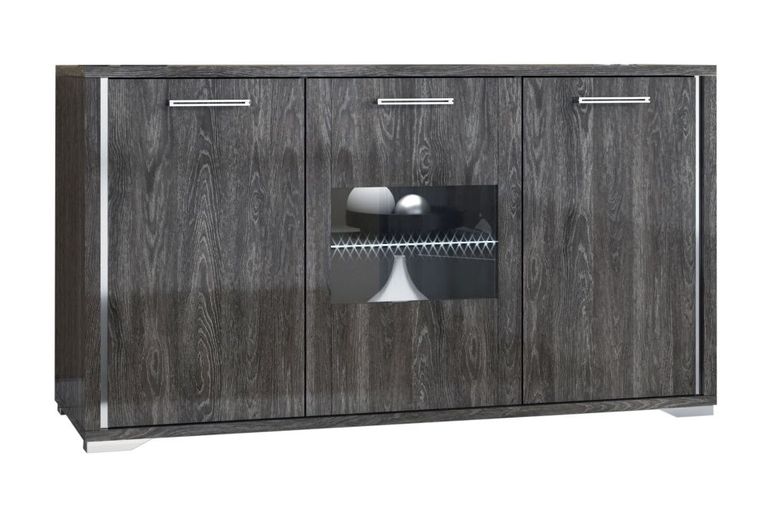 Augusta Grey Oak Effect 3 Door Medium Sideboard