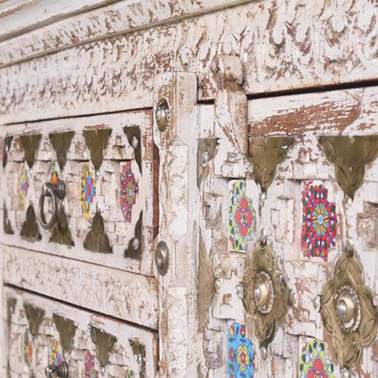 Awendaw Sideboard - 2 Door - Medium - 150cm - Mango Wood - White Washed