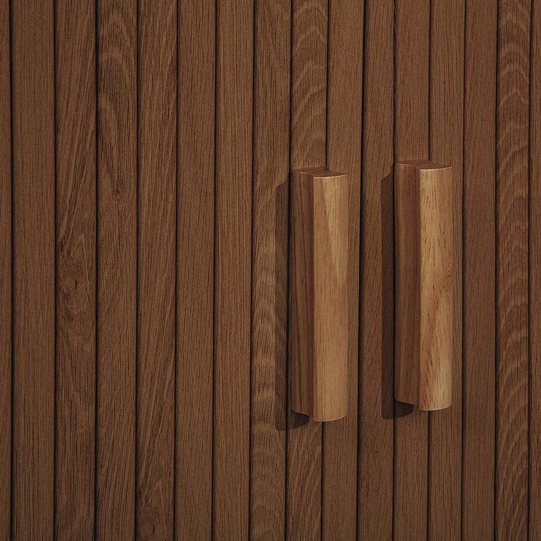 Axel Large Curved Sideboard - 160cm - 2 Door - Walnut Fluted