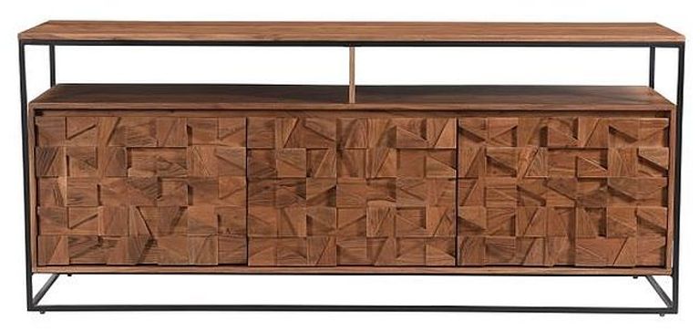 Axis Acacia Wood Sideboard - 3 Door - Geometric - Large - 175cm
