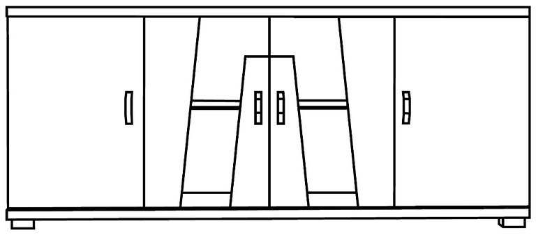 Bagni 4 Door Extra Large Sideboard - 200cm