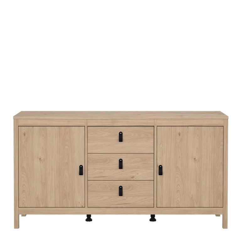 Barcelona Jackson Hickory Oak 3 Drawer Medium Sideboard