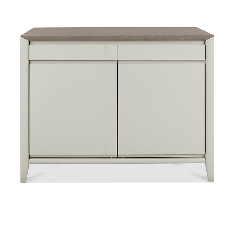 Bergen Grey Washed Oak & Soft Grey Narrow Sideboard - 2 Drawer