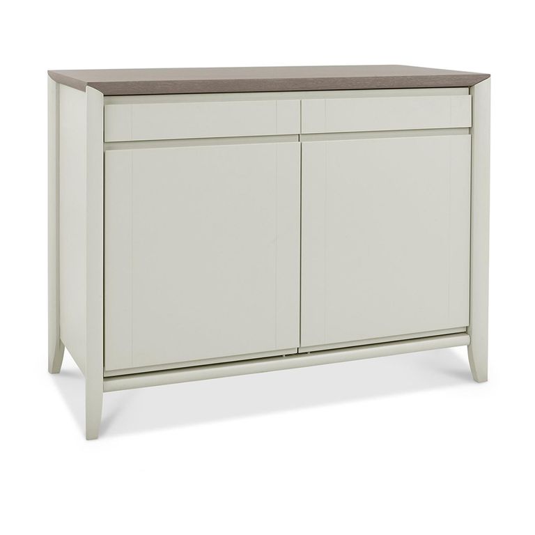 Bergen Grey Washed Oak & Soft Grey Narrow Sideboard - 2 Drawer