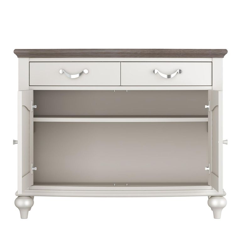 Montreux Narrow Sideboard - 2 Drawer - Grey Washed Oak & Soft Grey