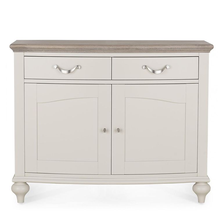 Montreux Narrow Sideboard - 2 Drawer - Grey Washed Oak & Soft Grey