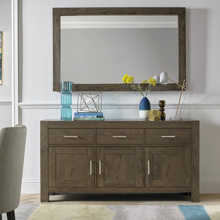 Turin Dark Oak Wide Sideboard - 3 Door