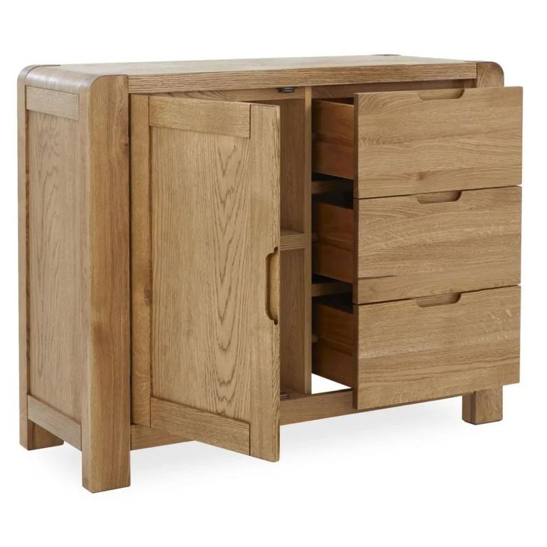 Bergen Small Sideboard - 1 Door - Oak - 98.5cm