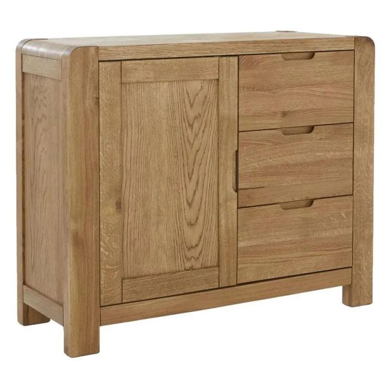 Bergen Small Sideboard - 1 Door - Oak - 98.5cm