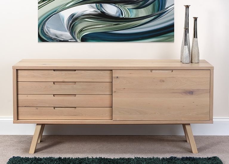 Bergen Oak Sideboard - 160cm - 1 Door - Large