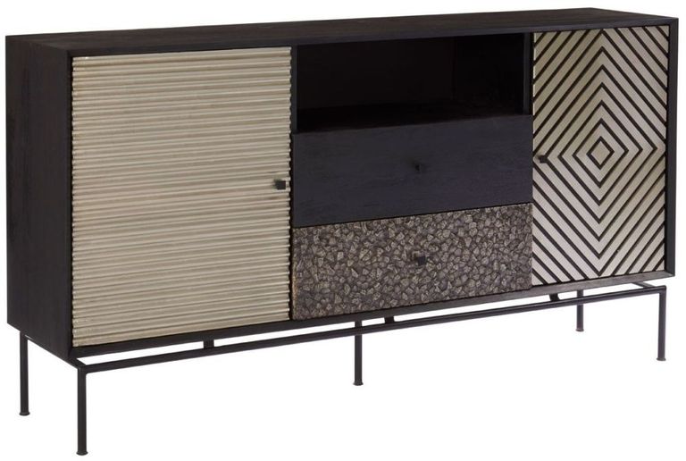 Boho Sideboard - 160cm - Large - Black Mango Wood
