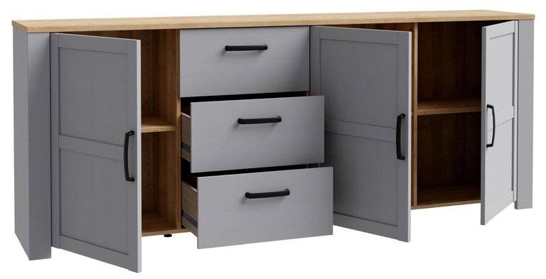 Bohol Grey 3 Door Extra Large Sideboard