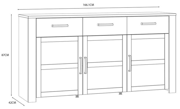 Bohol White 3 Door Medium Sideboard