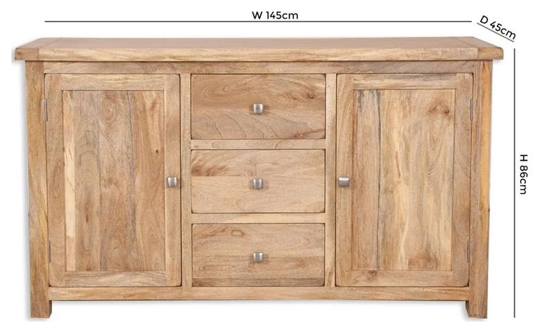 Bombay Solid Mango Wood 145cm Medium Sideboard