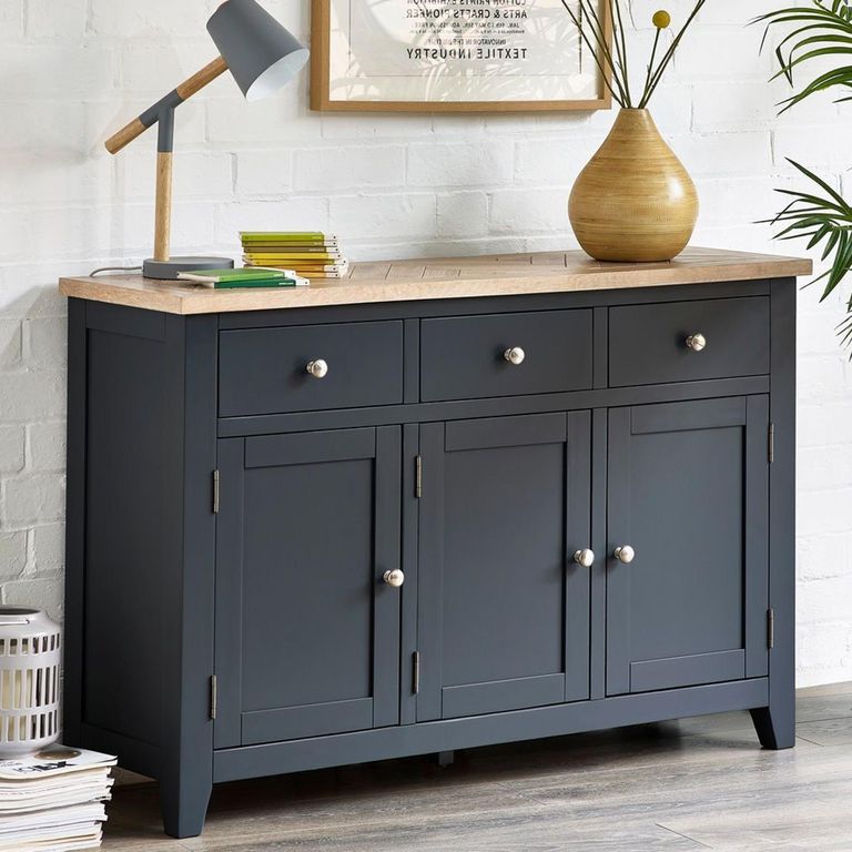 Bordeaux Sideboard - 3 Door - Medium - Grey