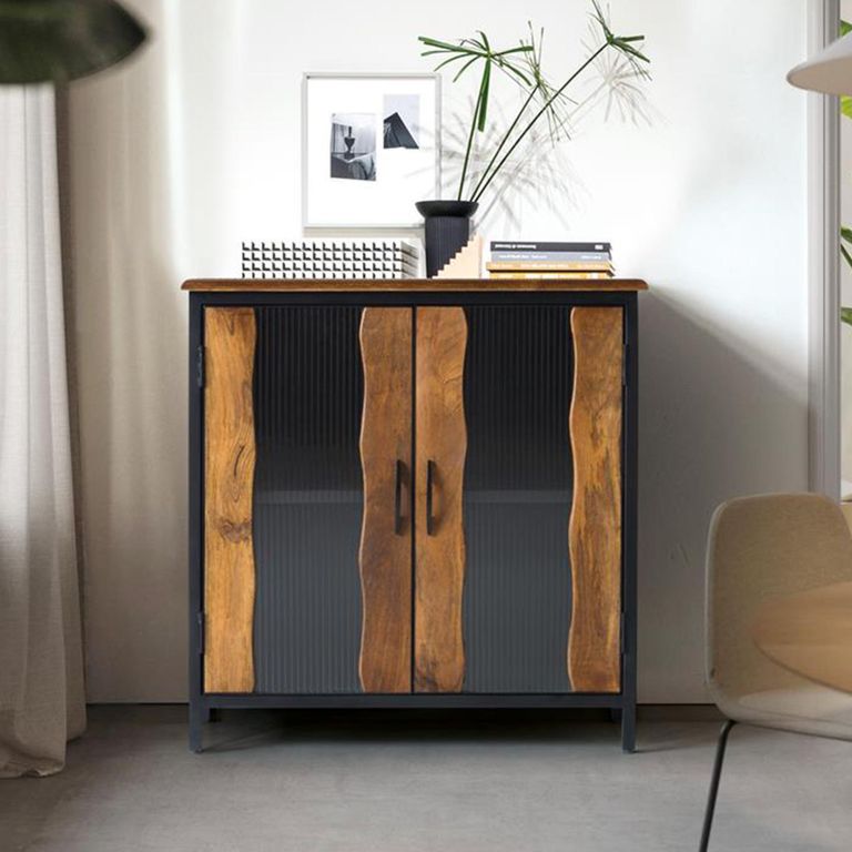 Brescia Sideboard - 2 Door - Small - 87cm - Mango Wood - Industrial Style