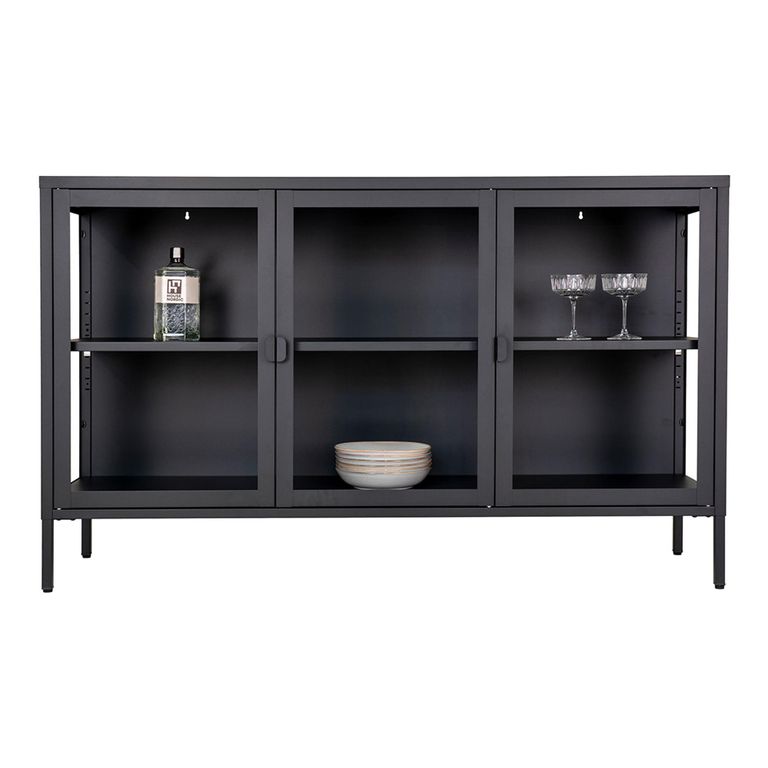 Brisbane Sideboard - 3 Door - Medium - 140cm - Black Metal