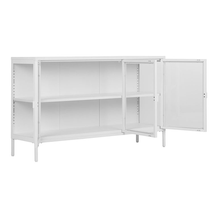 Brisbane Sideboard - 3 Door - Medium - 140cm - White Metal