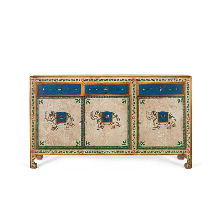 Bruci Sideboard - Mango Wood - Painted - 3 Door - Medium - 150cm