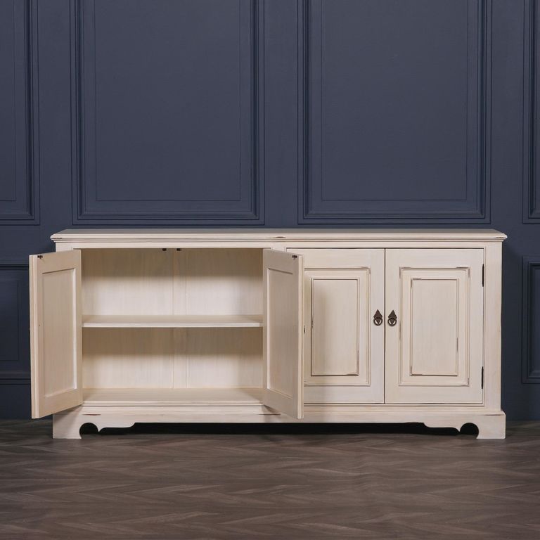 Brushed White Sideboard - 4 Door - Extra Large - 200cm