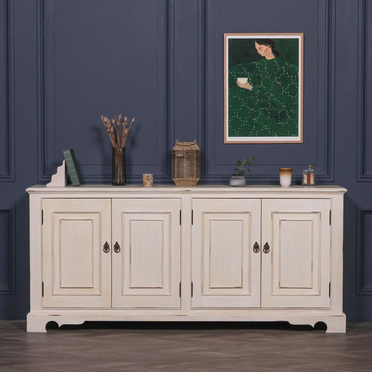 Brushed White Sideboard - 4 Door - Extra Large - 200cm