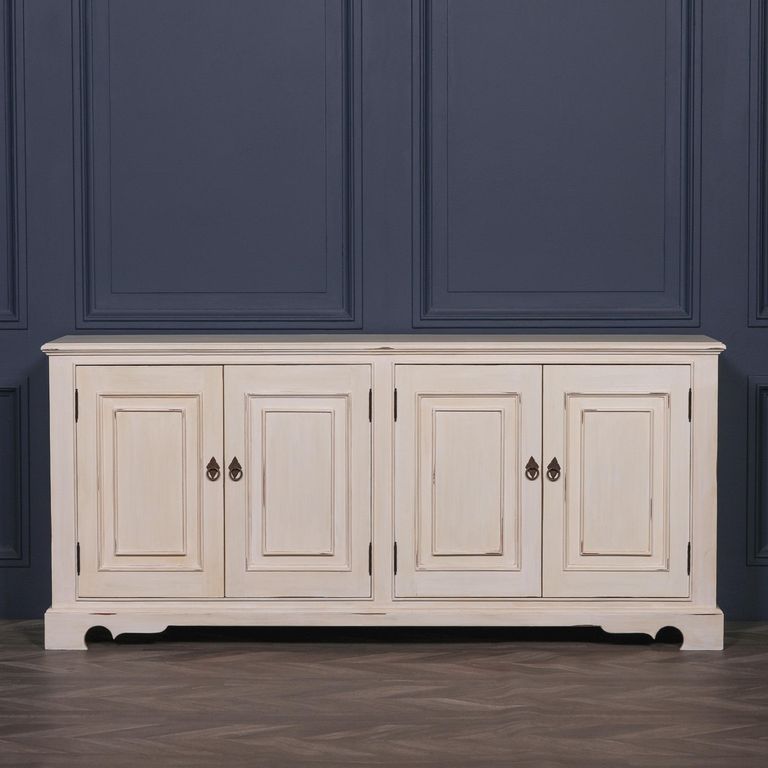 Brushed White Sideboard - 4 Door - Extra Large - 200cm