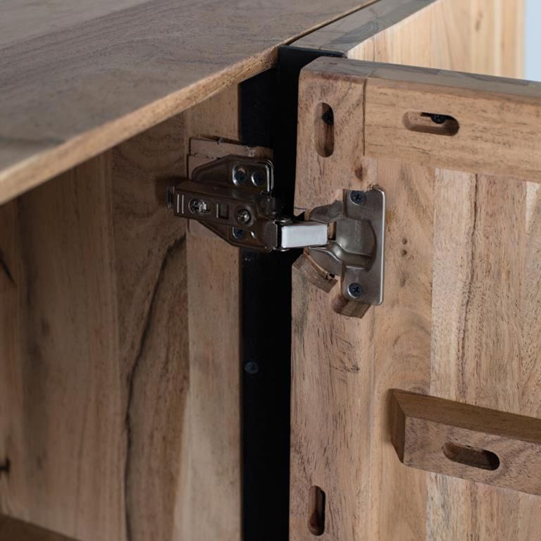 Cacavia Sideboard - Natural Acacia Wood - 4 Door - Extra Large - 200cm