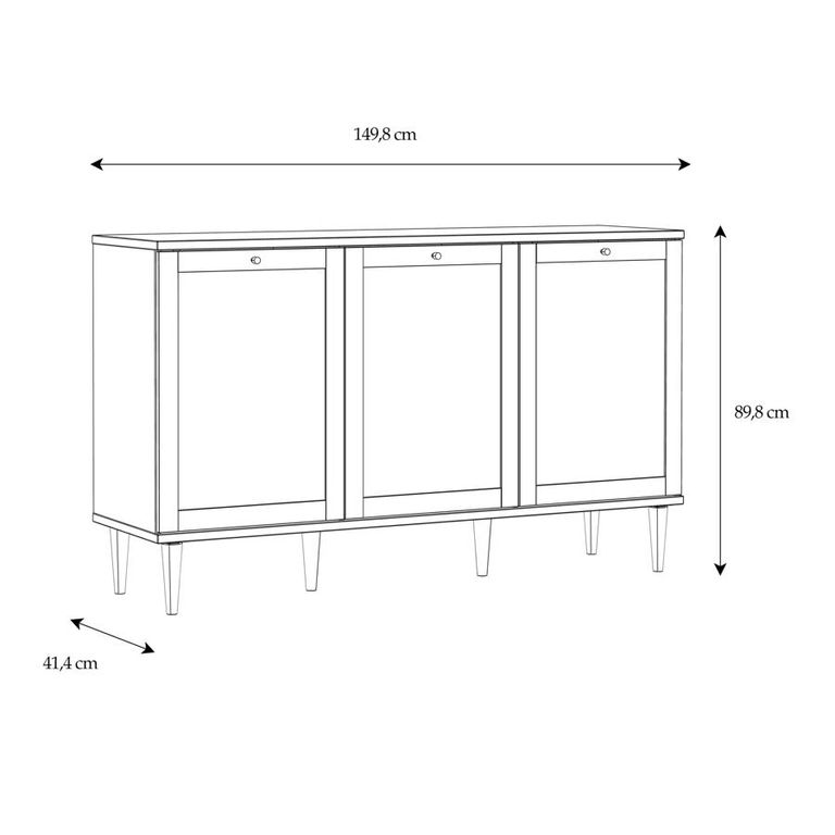 Calasetta Rattan 3 Door Medium Sideboard 