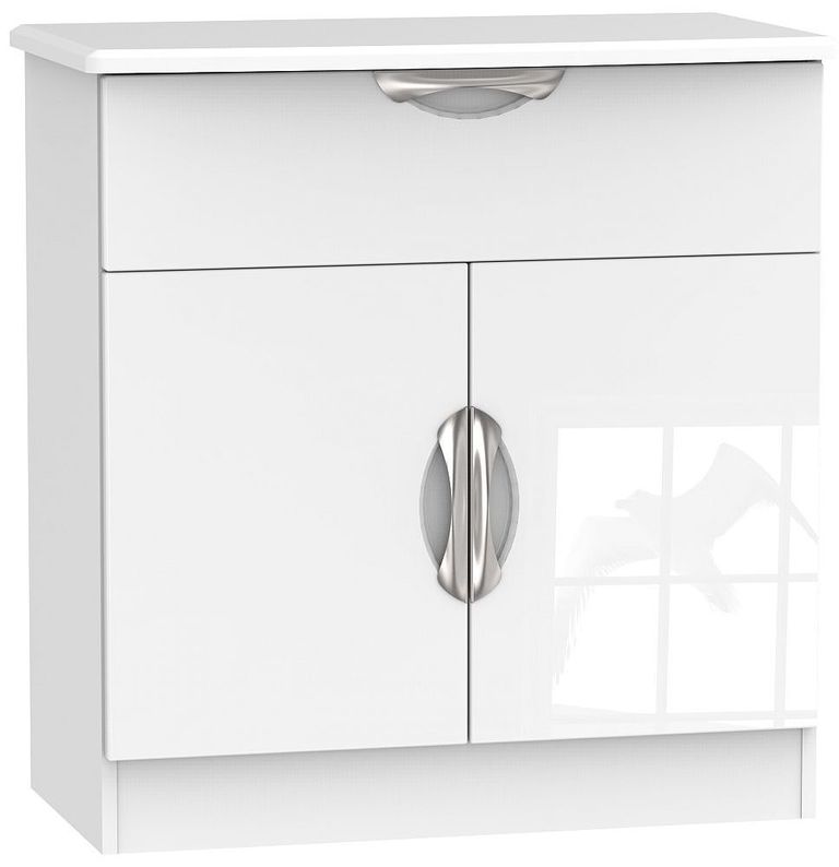 Camden White Gloss Compact Sideboard - 2 Doors