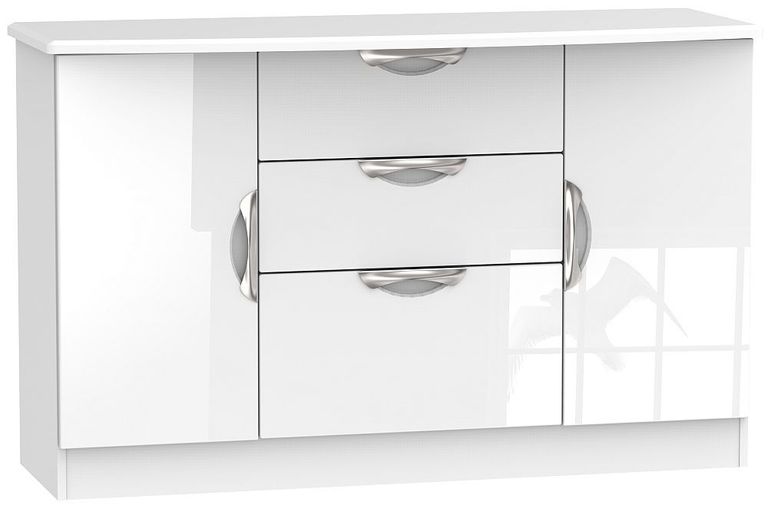 Camden White Gloss Medium Sideboard - 2 Doors