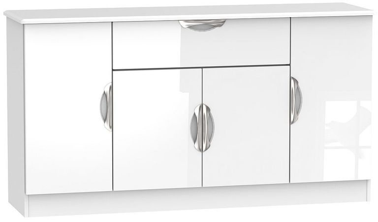 Camden White Gloss Wide Sideboard - 4 Doors