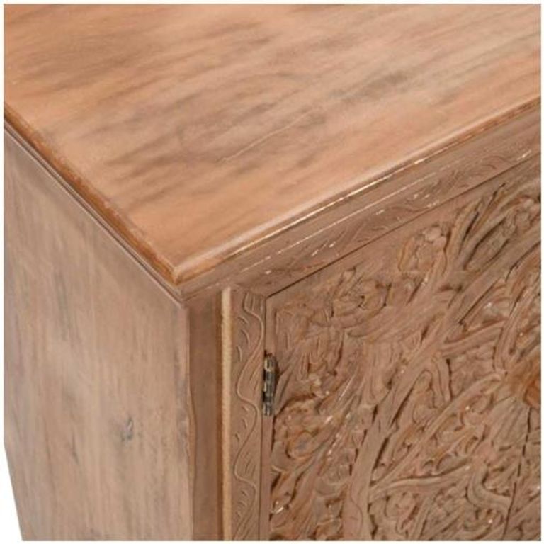 Carved Mango Wood 175cm Extra Large Sideboard - 4 Doors