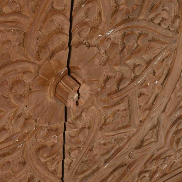 Carved Mango Wood 85cm Small Sideboard - 2 Doors